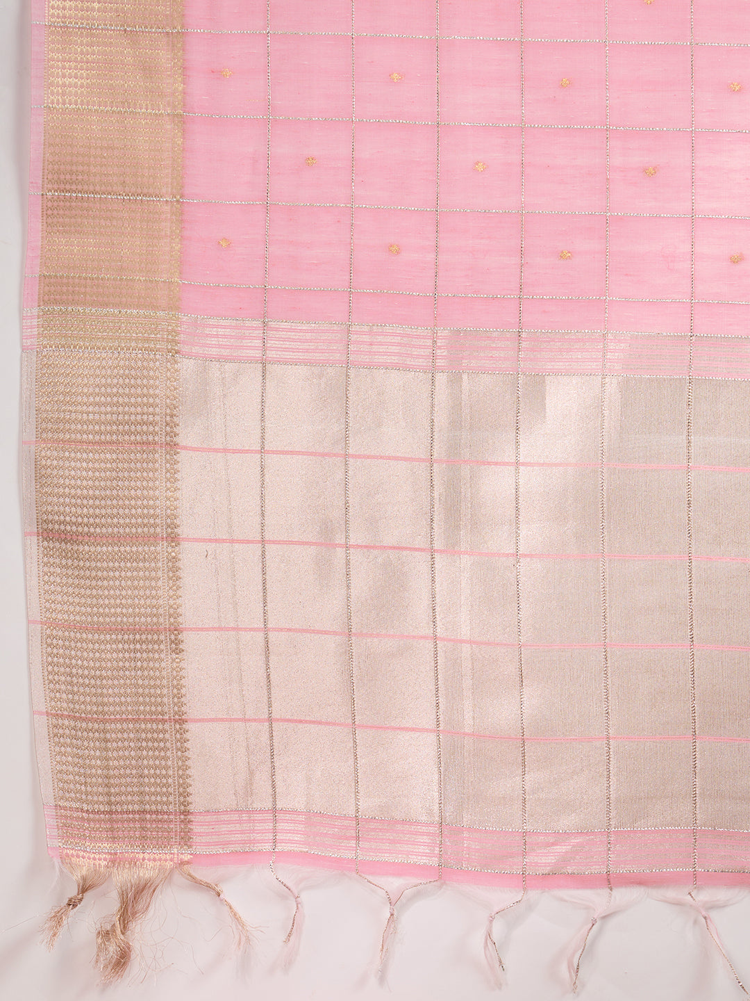 Rose Pink Linen Tissue Silk Saree