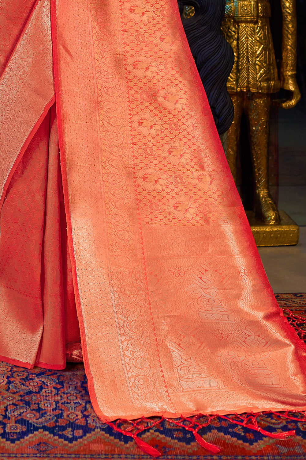 Orange Kanjivaram Silk Saree