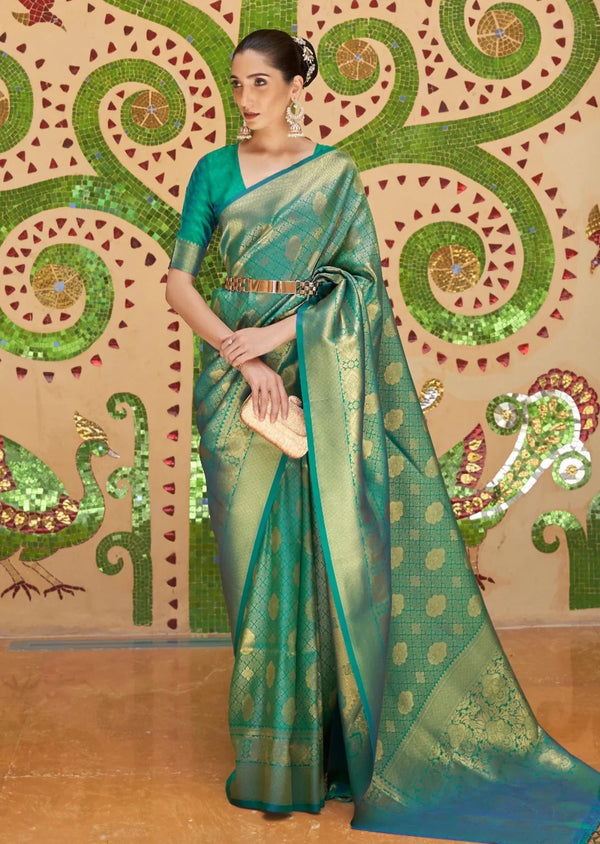 Sea Green Kanjivaram Silk Saree