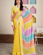 New Vibrant Leheriya Ethnic Party Wear Saree with Matching Blouse 1004