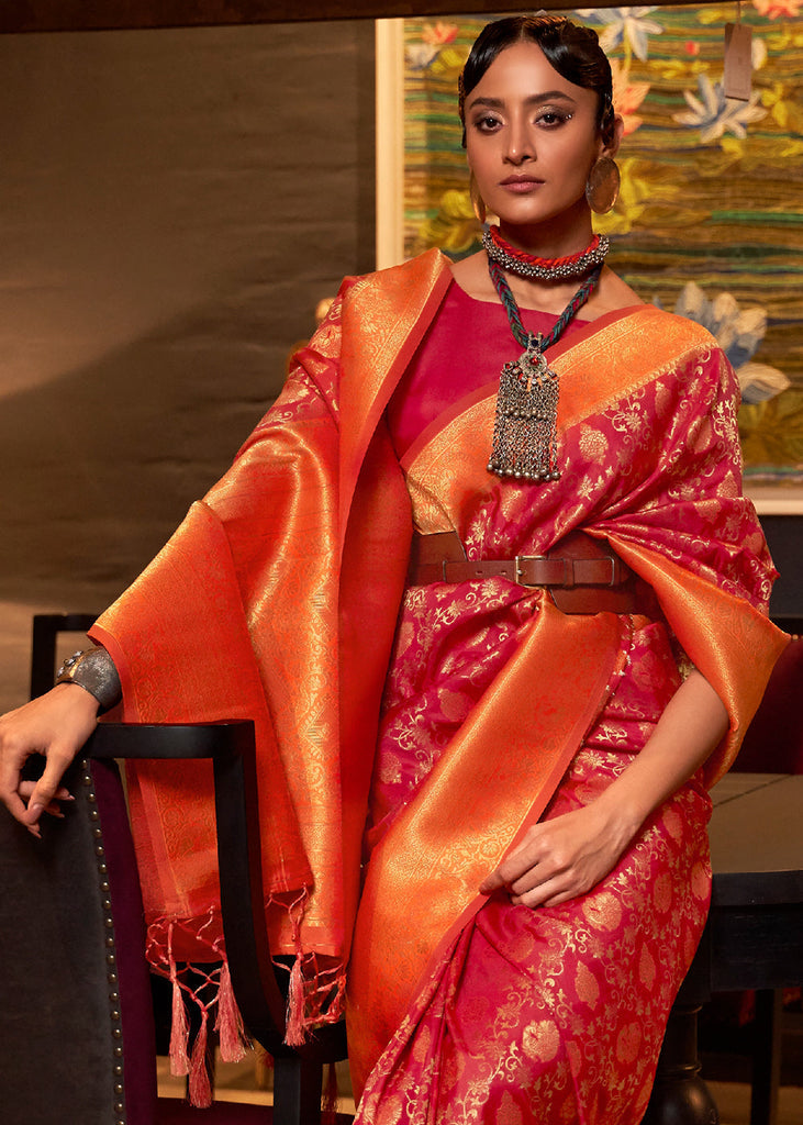 Seraglio Maroon Kanjivaram Silk Saree With Enchanting Blouse Piece 0 Reviews