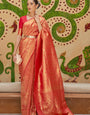 Scarlet Kanjivaram Silk Saree