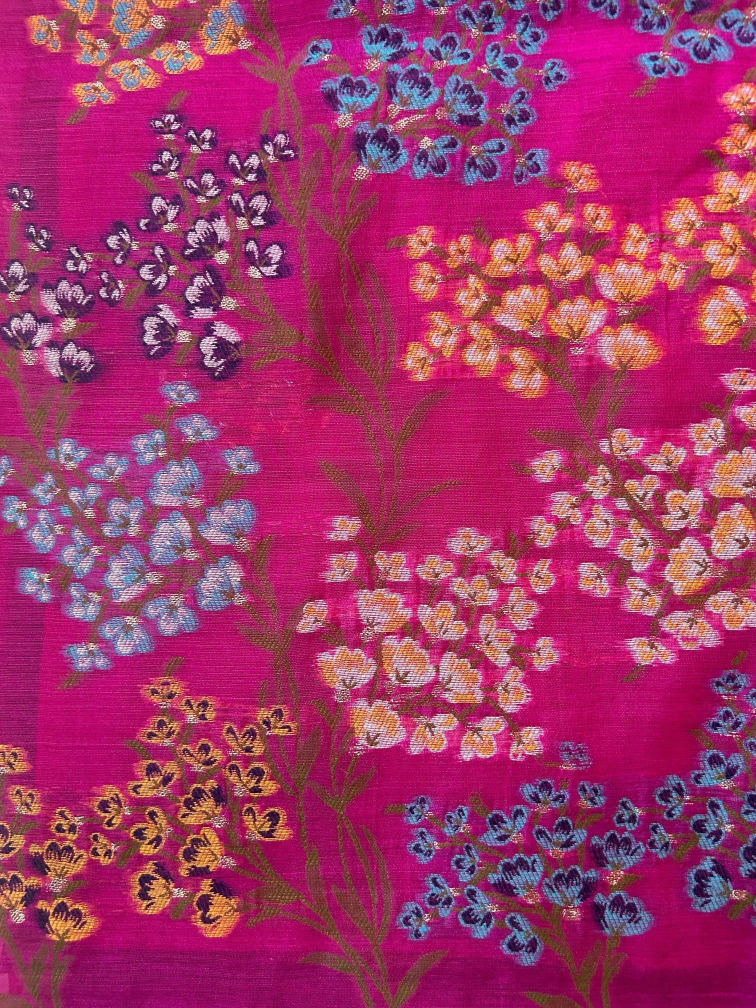 Hot Pink Handloom Cotton Soft Silk Saree With Blouse