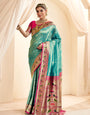 New Sea Color Weaving Paithani Tissue Silk Saree RP5