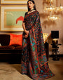 Sable Black Banarasi Silk Saree