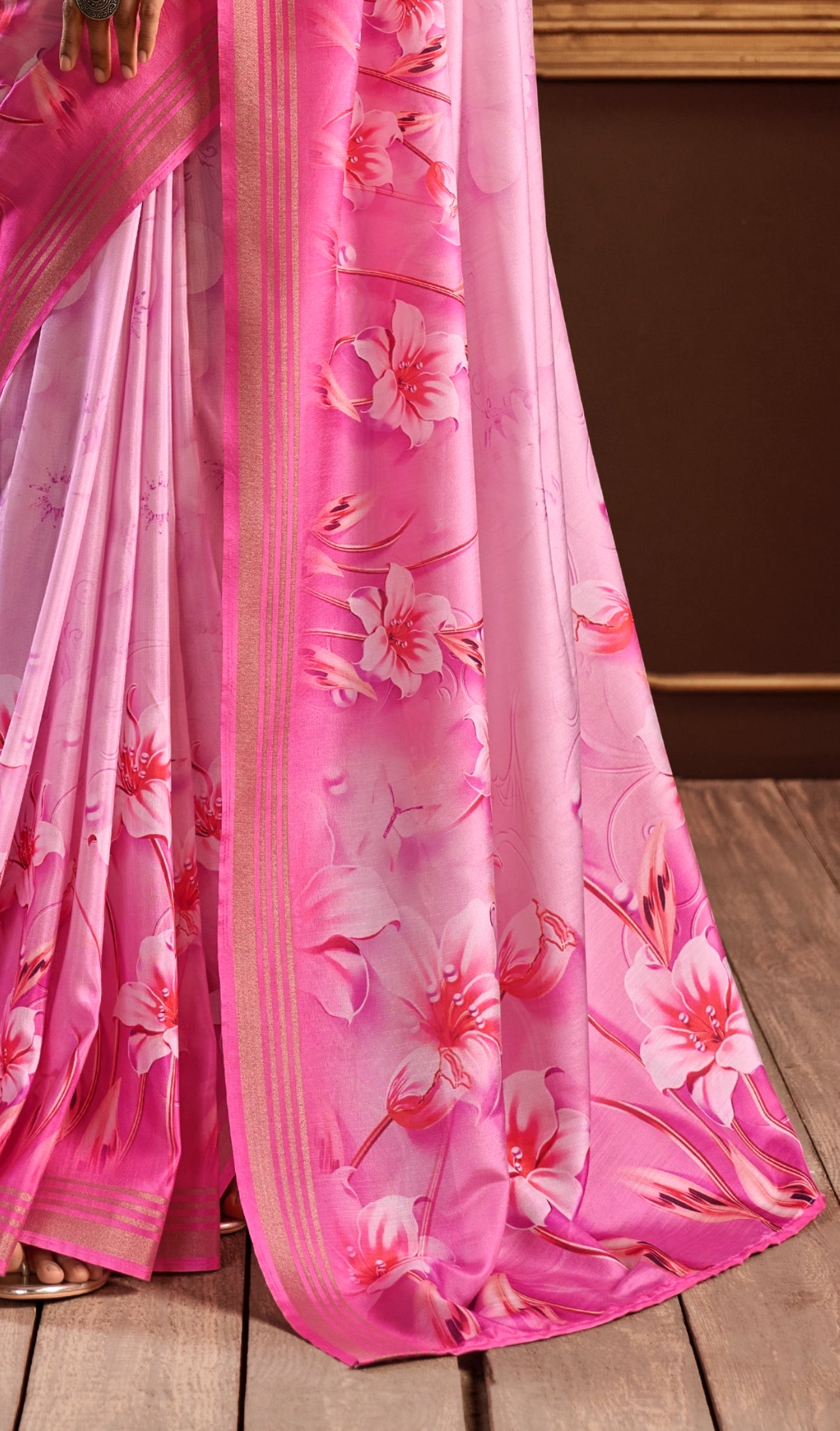 Pure Handloom Silk With Flowers Design Saree RP4