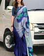 Multicolor Fancy Printed Satin Modal Silk Sarees R2