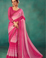 Rani Shaded Leriya Saree With Weaving Blouse