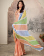 New Vibrant Leheriya Ethnic Party Wear Saree with Matching Blouse 1001