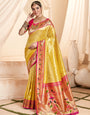 Golden Glow Weaving Paithani Tissue Silk Saree RP5