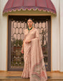 Polished Cream Silk Saree