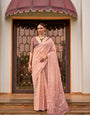 Radiant Peach Silk Saree