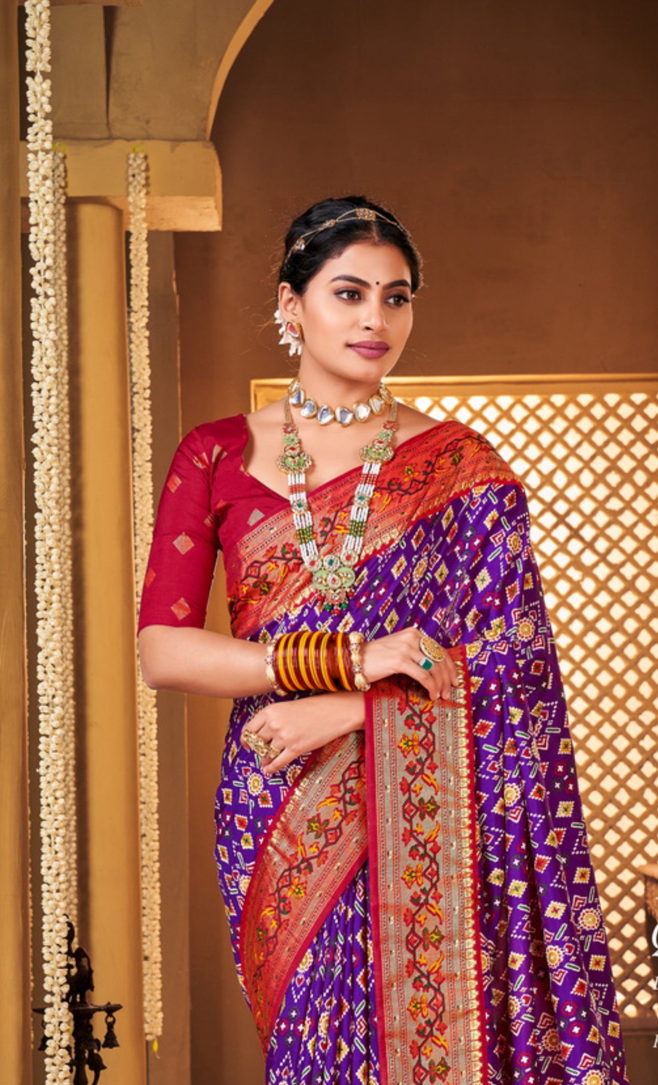 Purple Soft Dola Silk Paithani Patola Saree SBS5