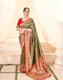 Limed Green Weaving Paithani Tissue Silk Saree RP6