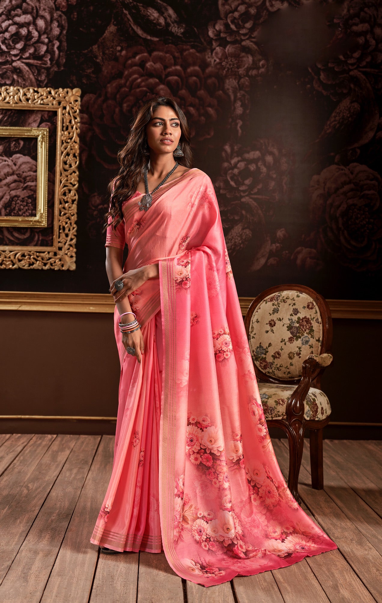 Pure Handloom Silk With Flowers Design Saree RP4