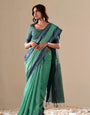 Handloom Linen Cotton Plain Saree RP1￼