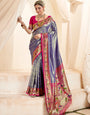 Faded Purple Weaving Paithani Tissue Silk Saree RP5