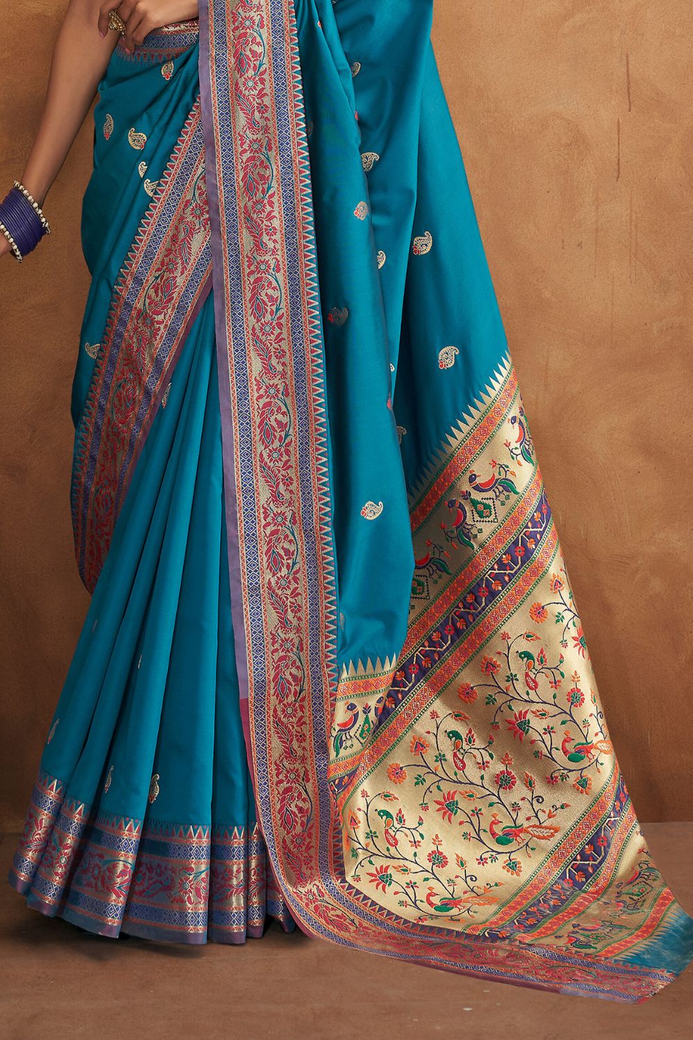 Royal Blue Banarasi Silk Saree with Zari Border