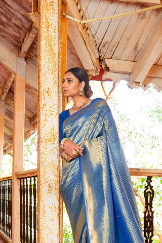 Blue Kanjivaram Silk Saree