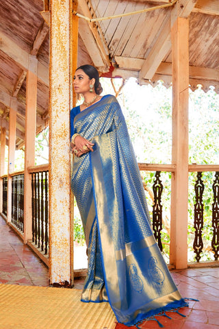 Blue Kanjivaram Silk Saree