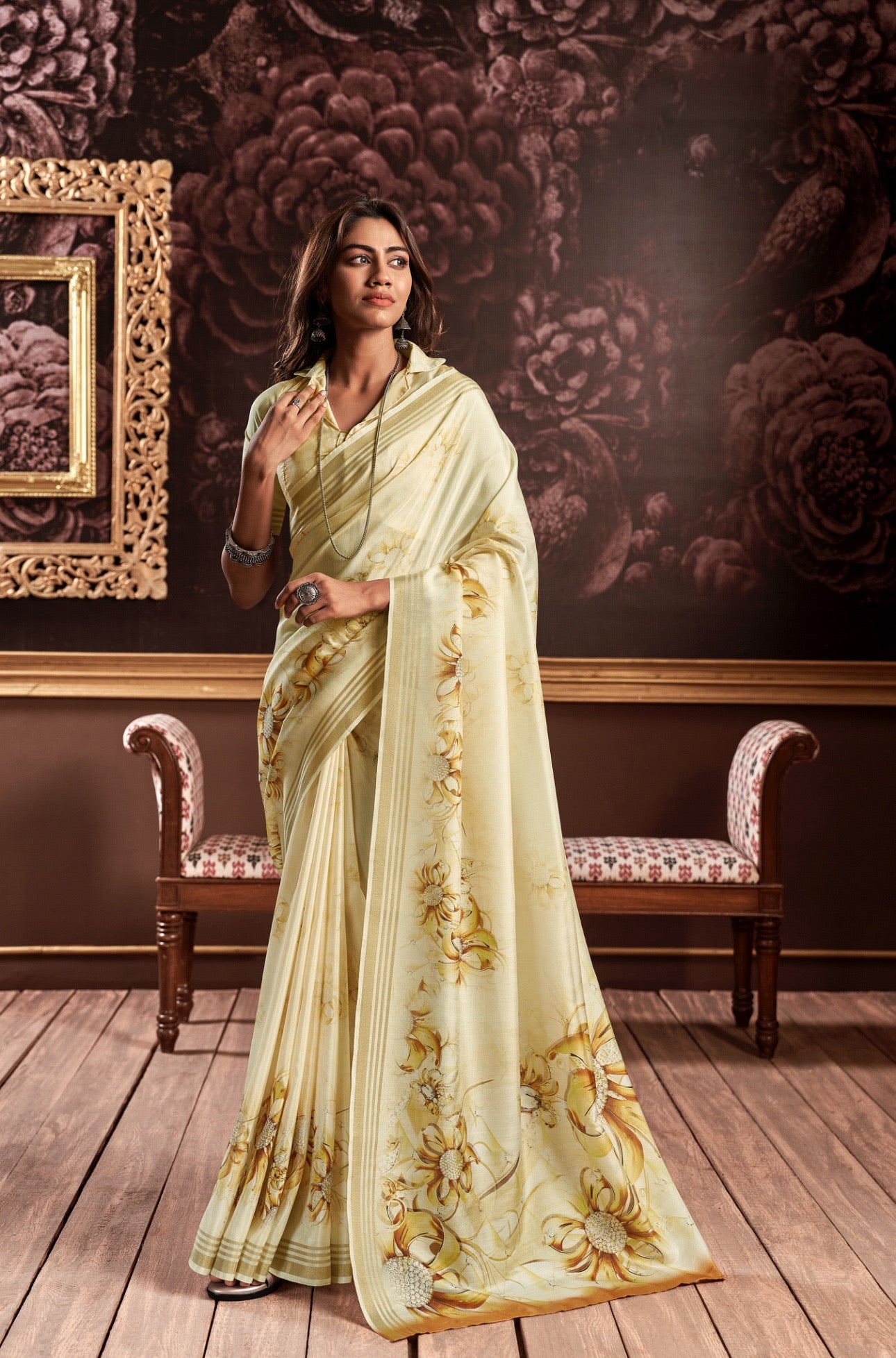 Pure Handloom Silk With Flowers Design Saree RP4