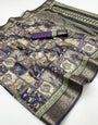 Purple Soft Dola Silk Saree With Blouse