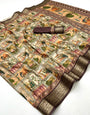 Brownie Soft Dola Silk Saree With Blouse