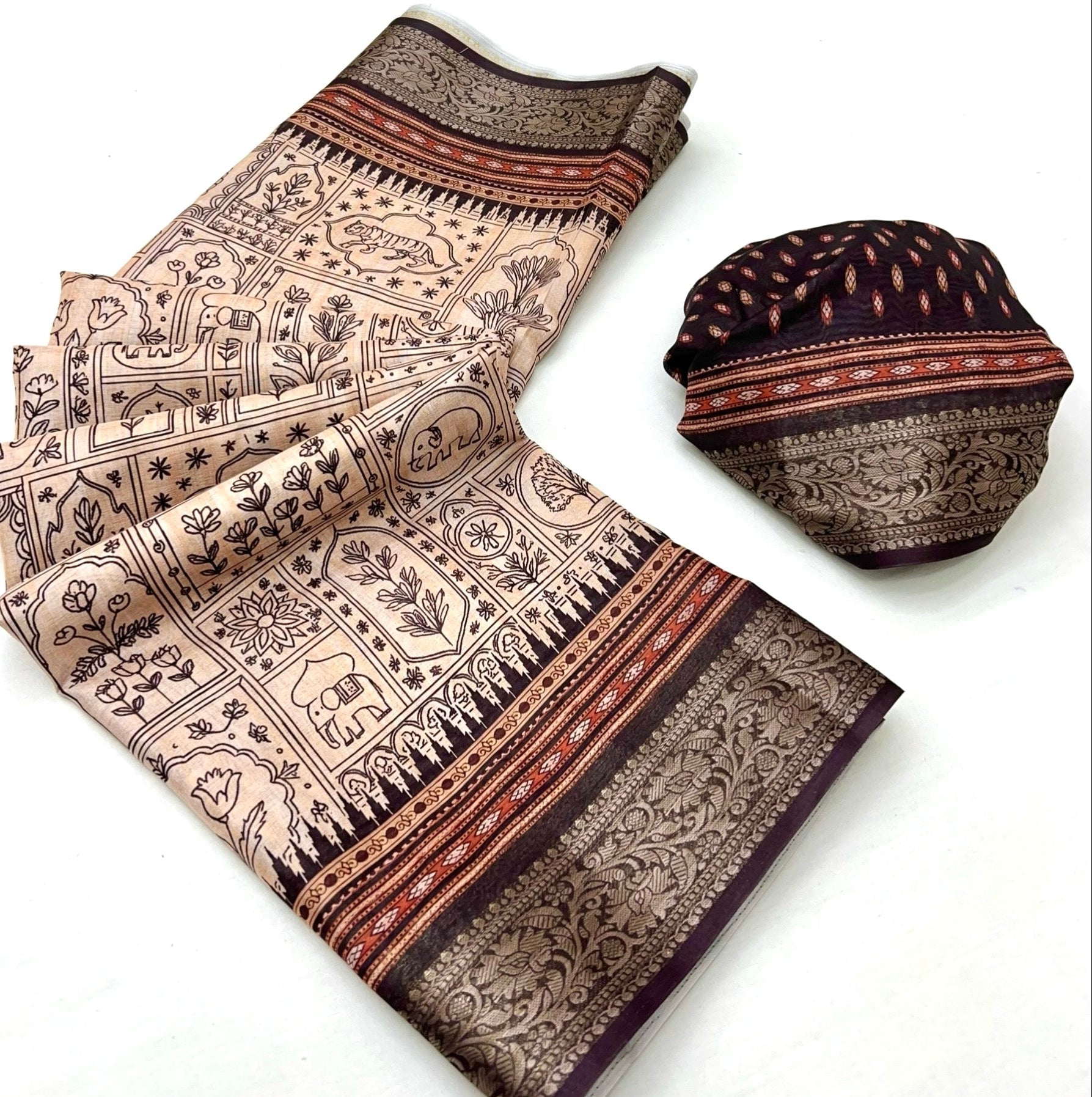 Tacao Wine Soft Dola Silk Saree With Blouse