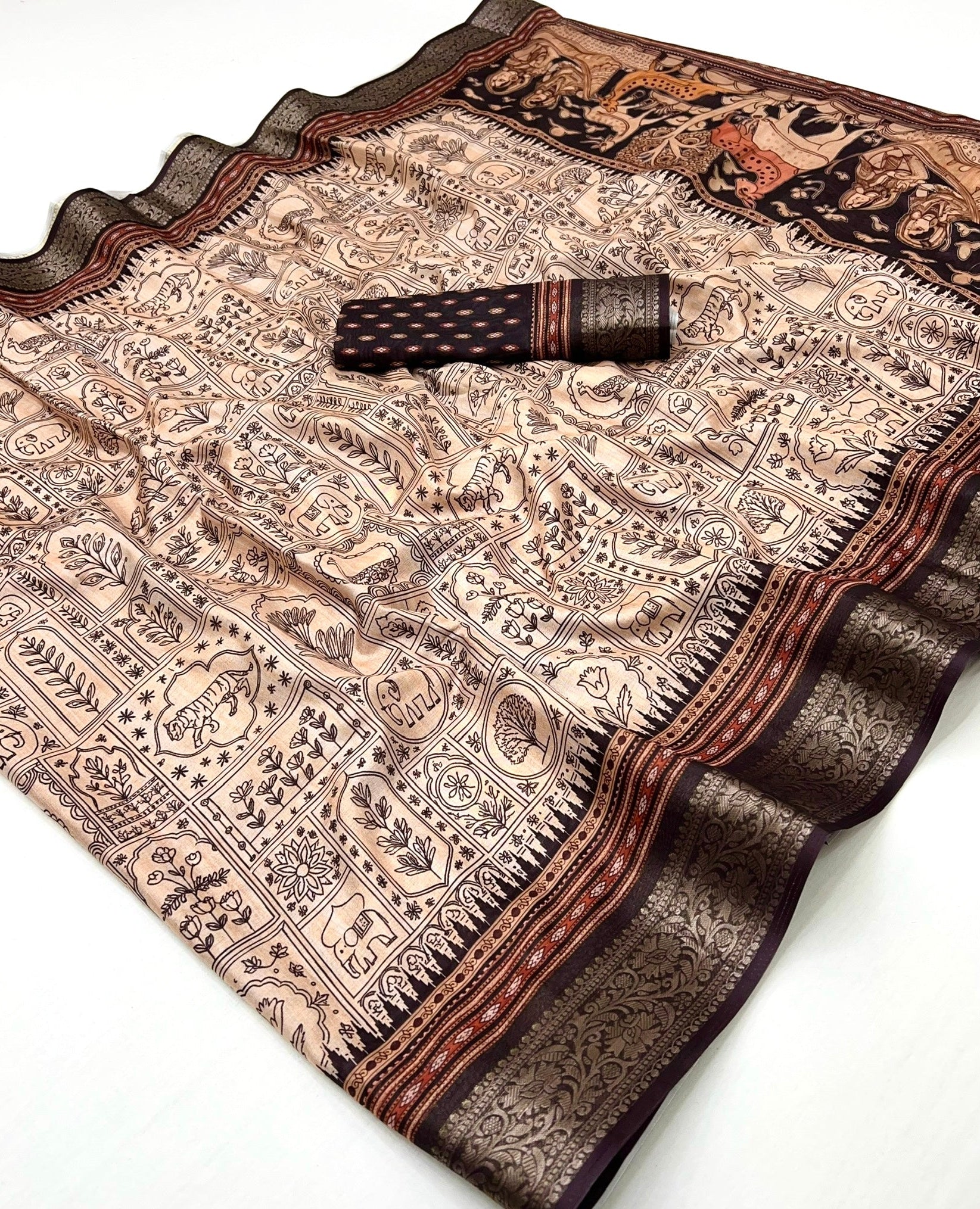 Tacao Wine Soft Dola Silk Saree With Blouse