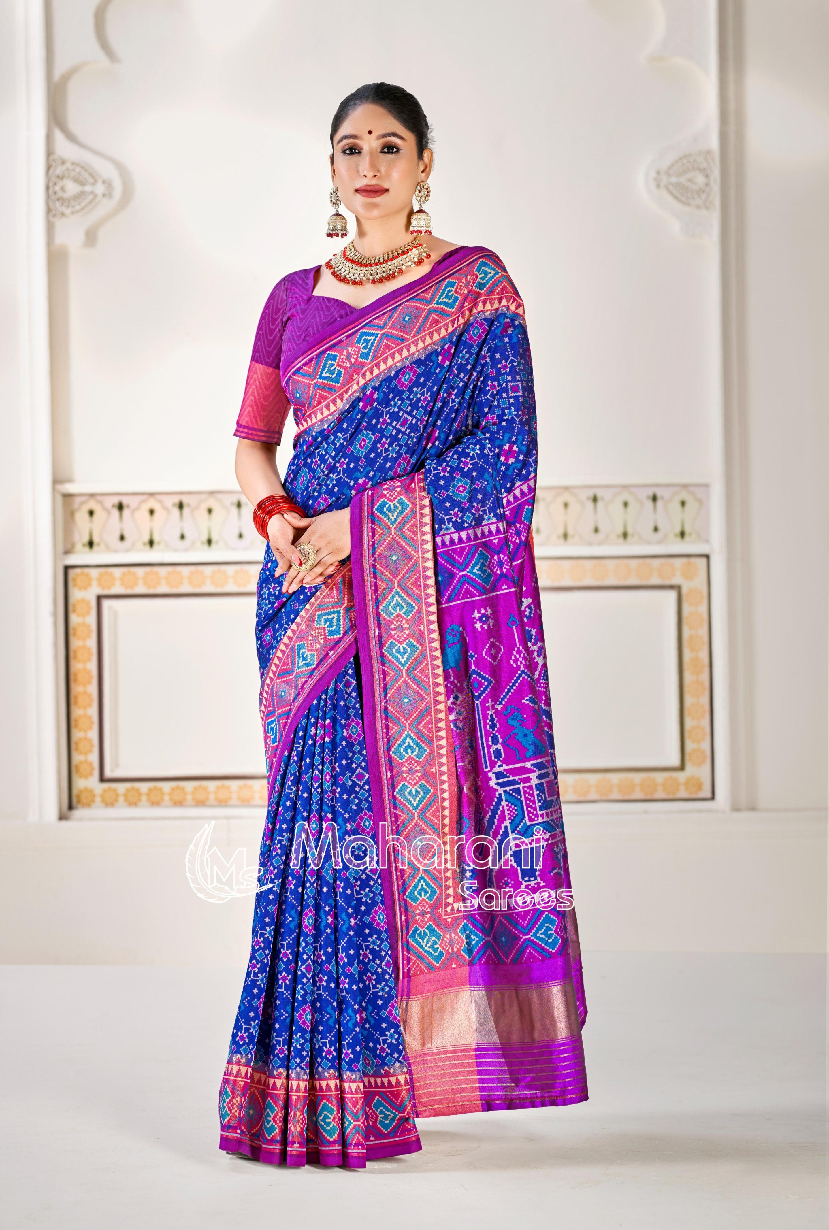 Navy Blue Pure Look Patola Saree