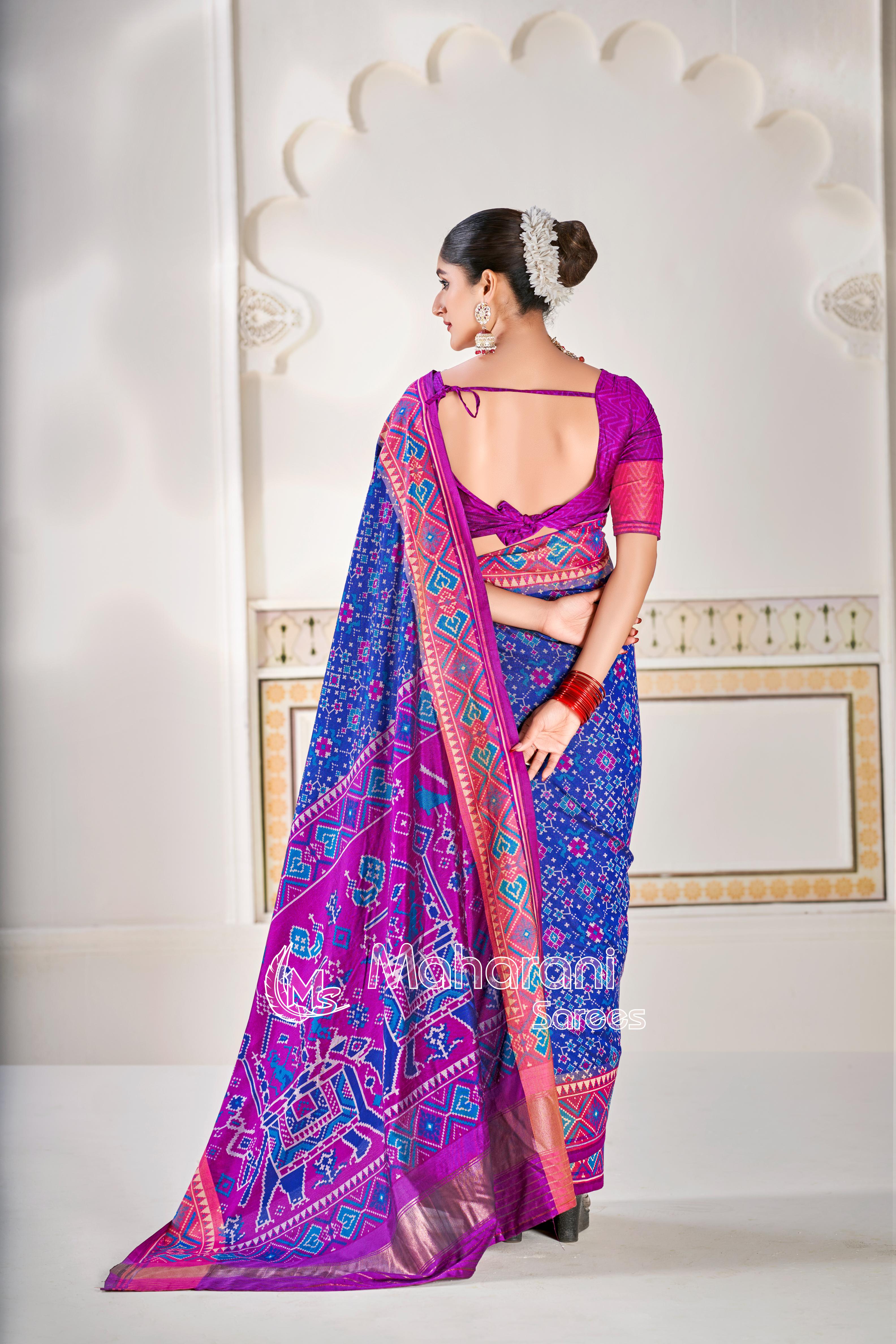 Navy Blue Pure Look Patola Saree