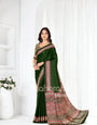 Mahendi Ajrakh Hand-Printed Modal Silk Saree With Blouse