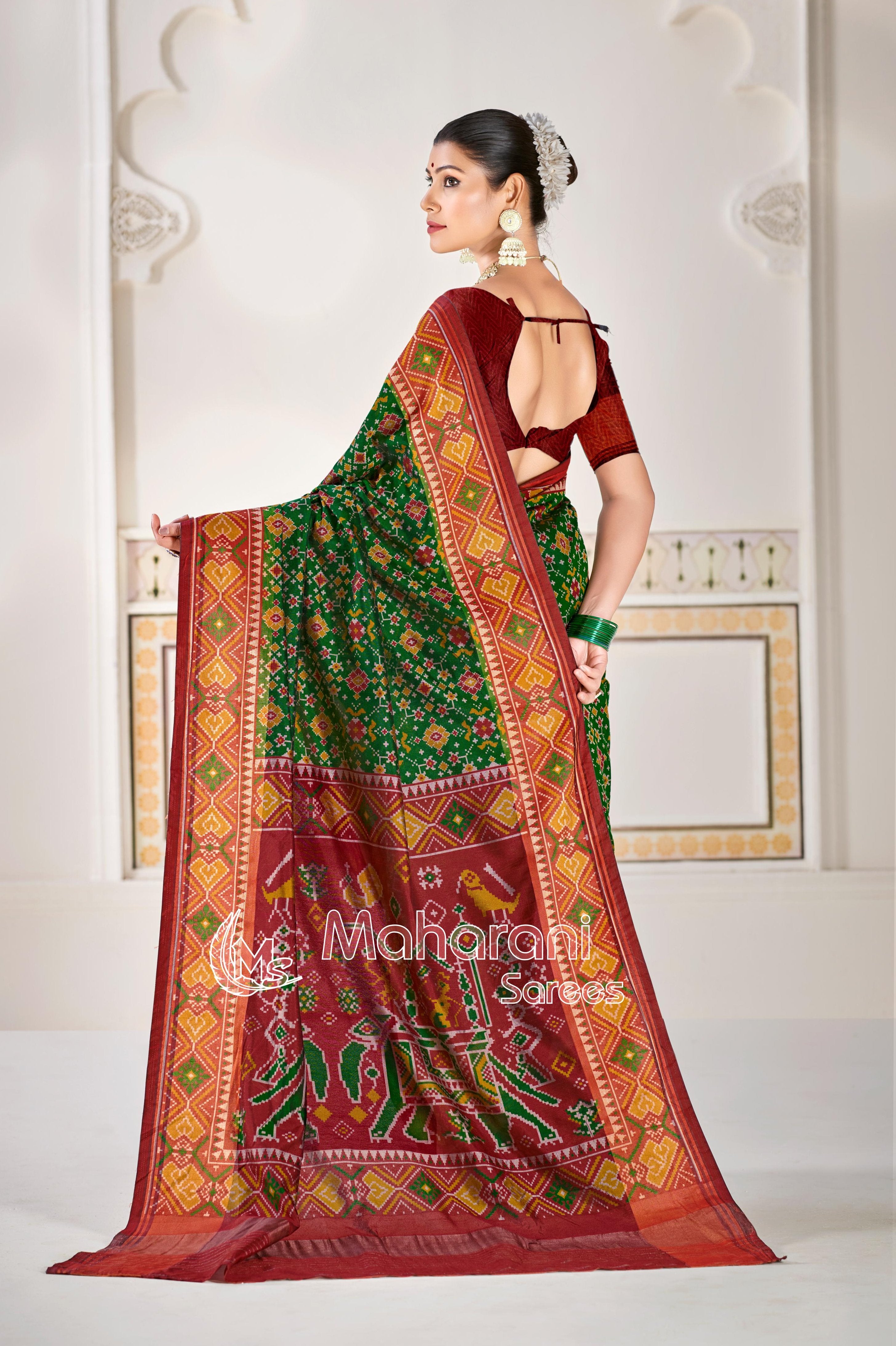 Green Pure Look Figure Patola Saree