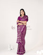 Wine Ajrakh Patola Natural Printed Soft Modal Silk Saree