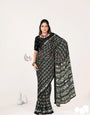 Black Ajrakh Patola Natural Printed Soft Modal Silk Saree