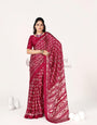 Maroon Ajrakh Patola Natural Printed Soft Modal Silk Saree
