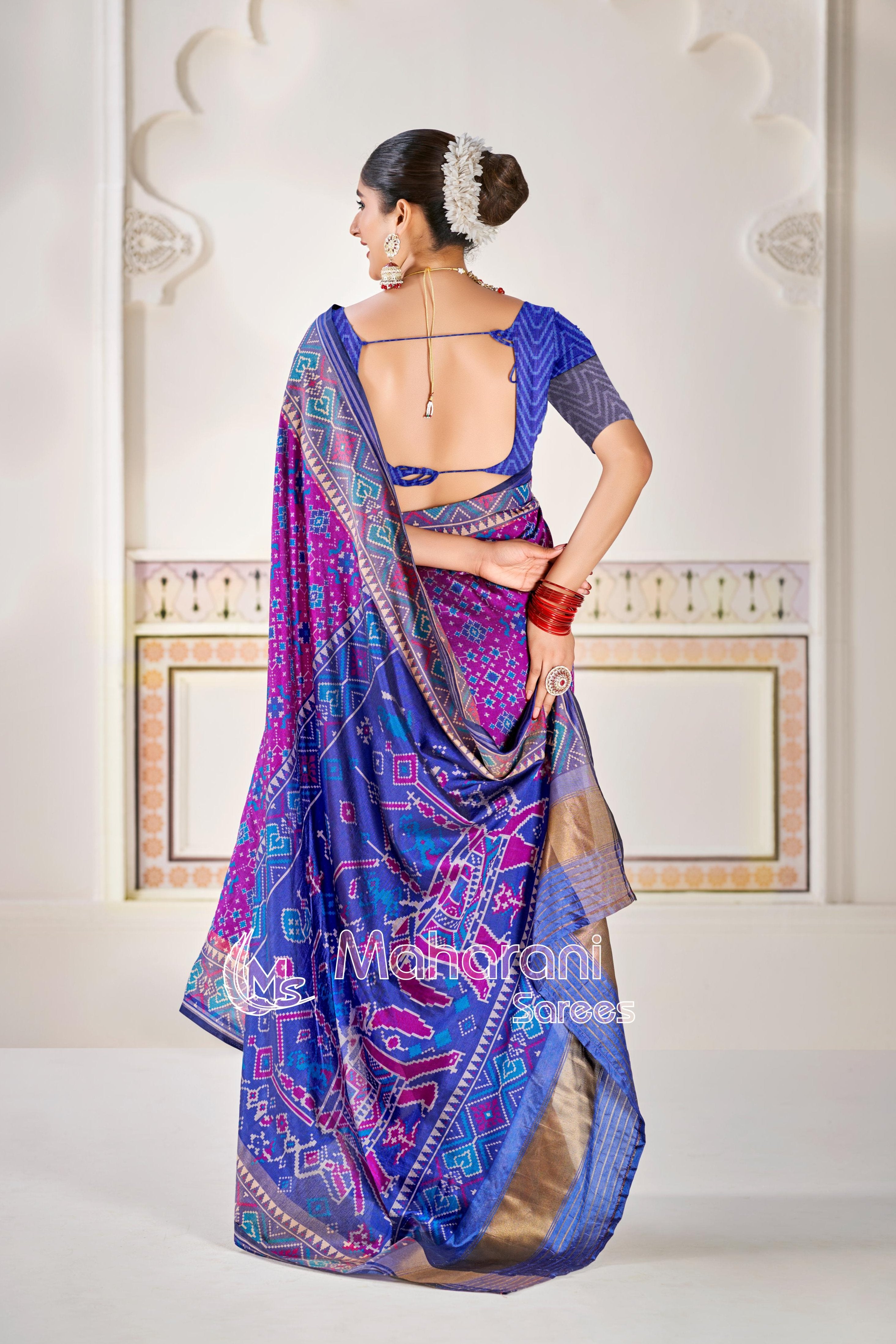 Wine Pure Look Figure Patola Saree