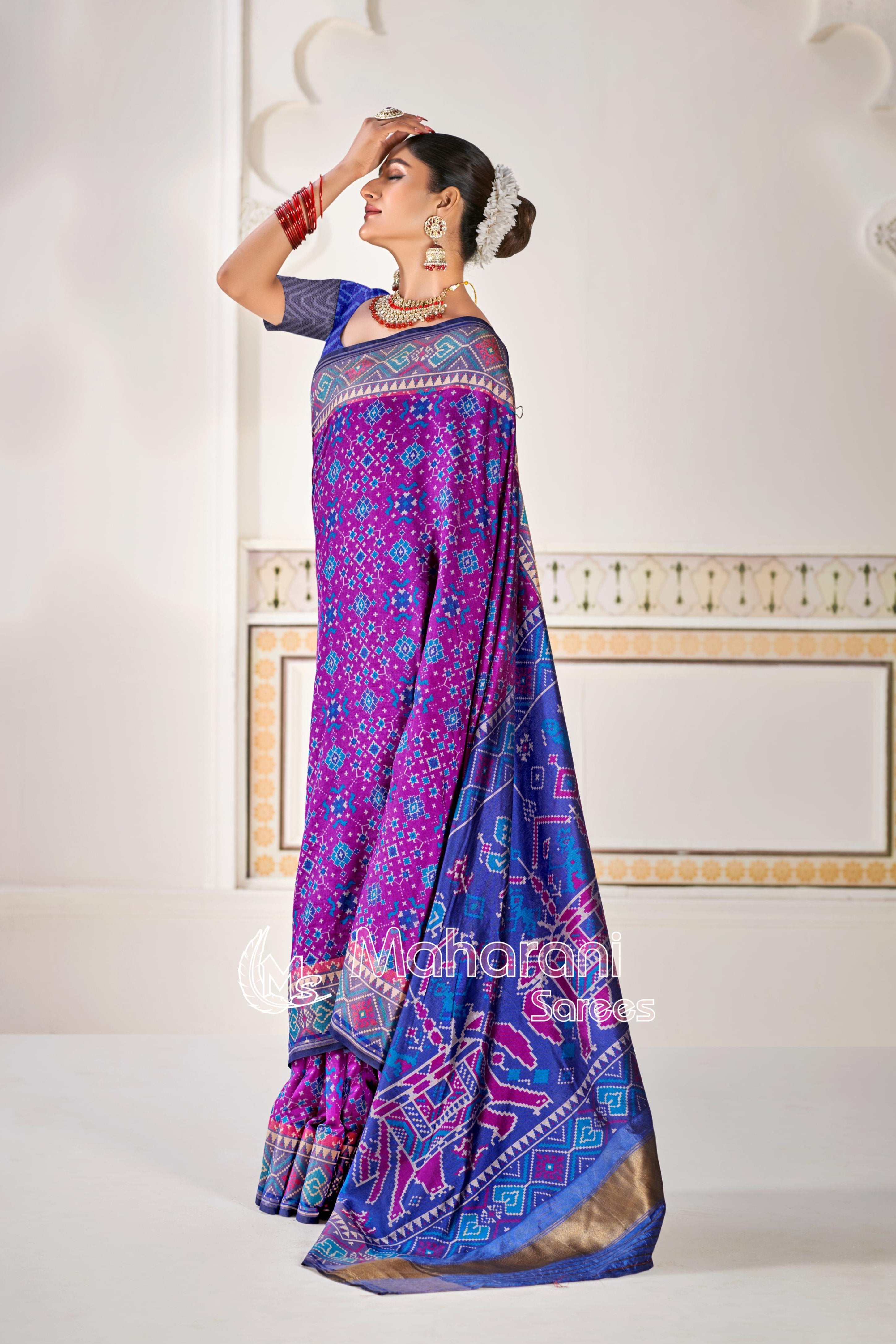 Wine Pure Look Figure Patola Saree