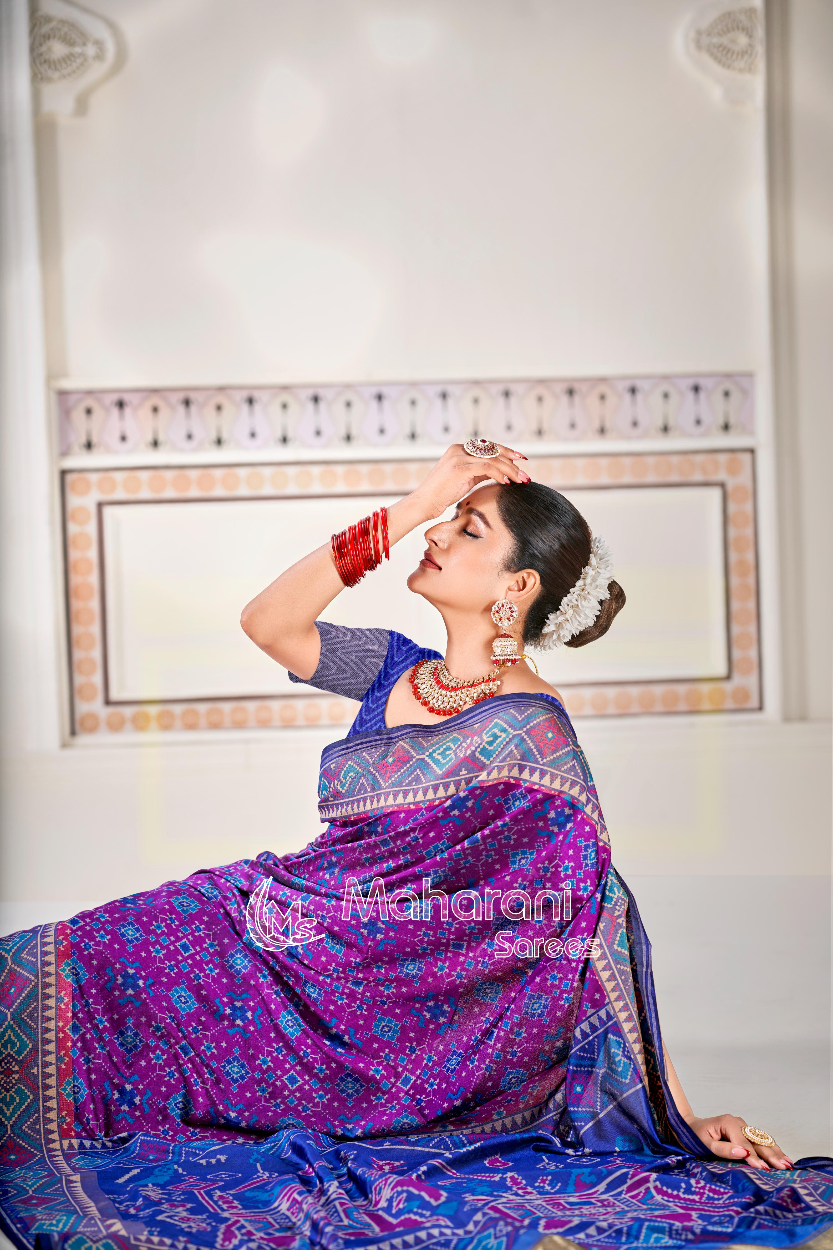 Wine Pure Look Figure Patola Saree