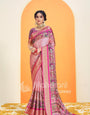 Pink Kalmkari With Pashmina Design Mysore Silk Saree