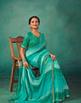 Elf Green Shaded Leriya Saree With Weaving Blouse