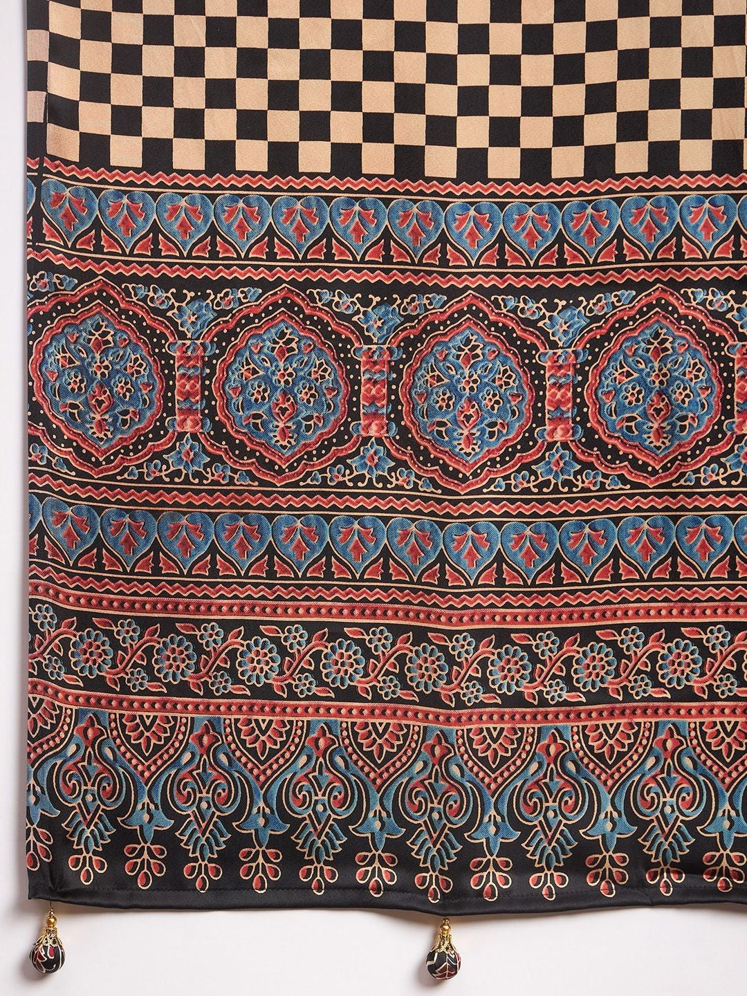 Ajrak Crepe Block Print Sarees 406