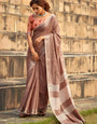 Brown Casual Linen Silk Saree RP2