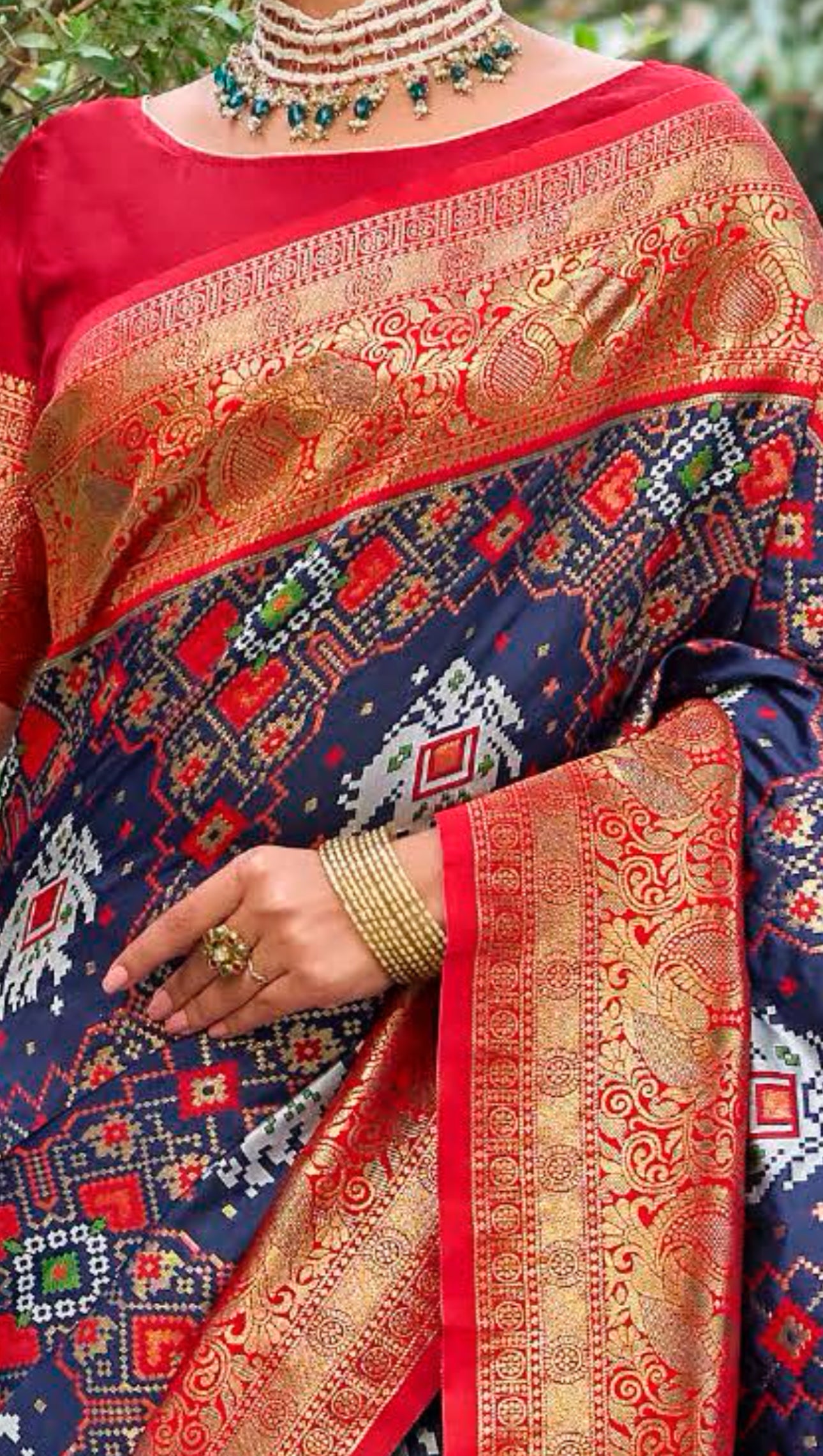 Morpich Blue Patan Patola Weaving Saree SG1