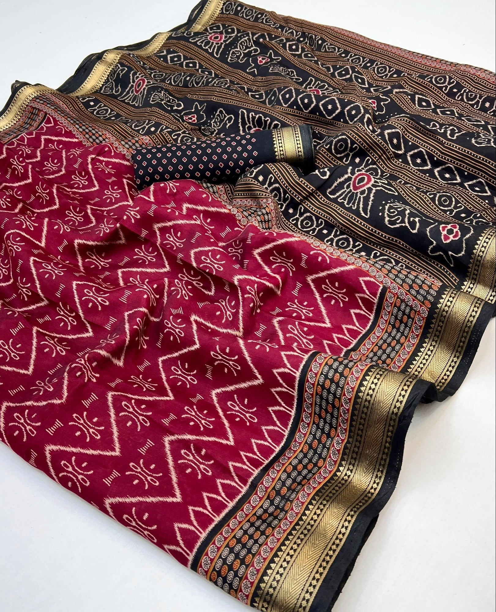 Medium Carmine Maroon Mul Mul Cotton Soft Saree