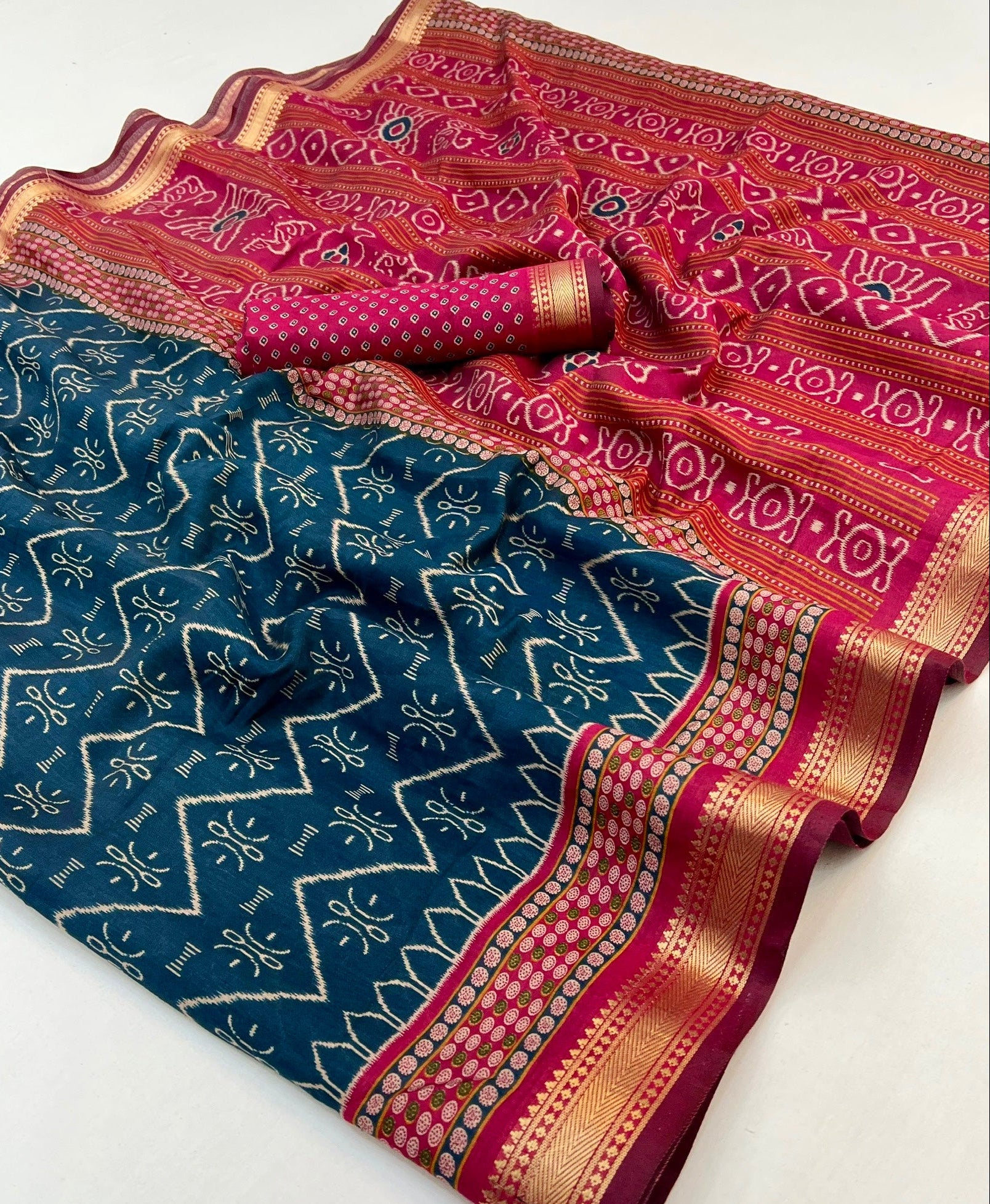 Vista Indigo Mul Mul Cotton Soft Saree