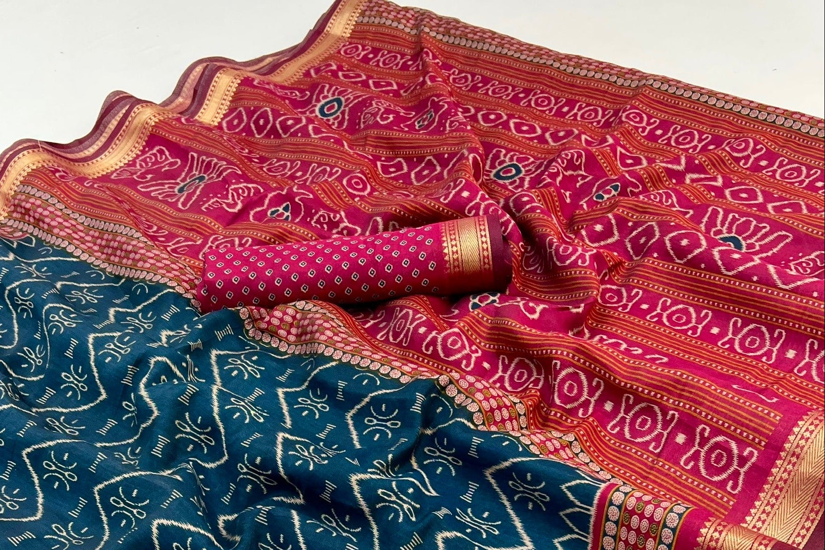 Vista Indigo Mul Mul Cotton Soft Saree