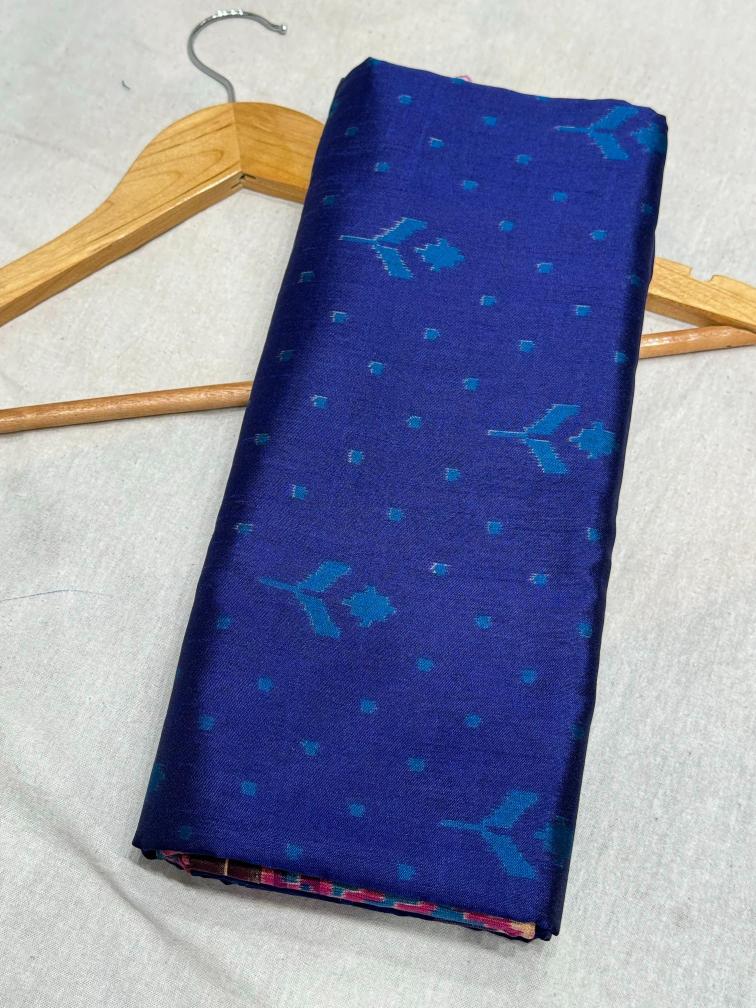 Navy Blue Pure Look Without Figure Patola Saree K8