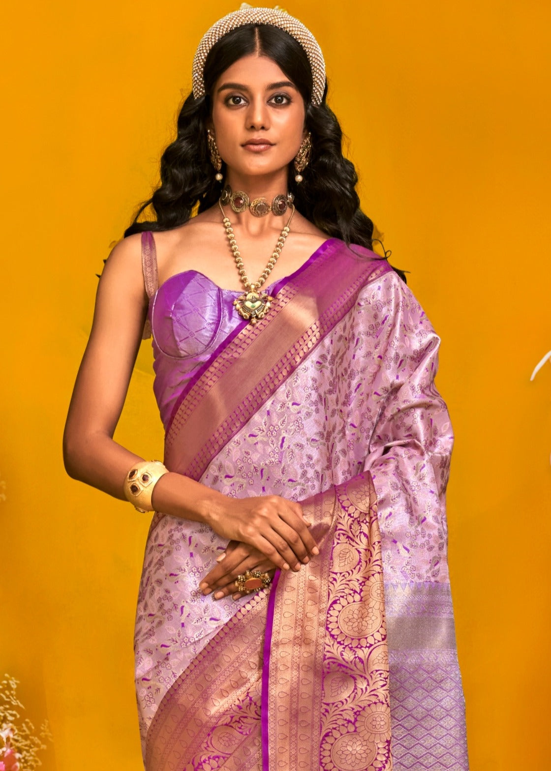 Purple Dual Tone Woven Kanjivaram Silk Saree