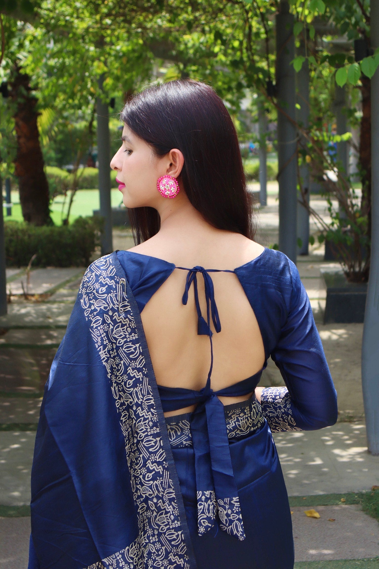 Nile Blue Banglori Handloom Raw Silk Saree With Rich Pallu And Running Blouse Piece